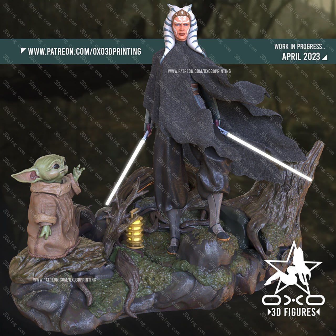 图片[2]-星球大战-阿索卡・塔诺-古古-Ahsoka and Grogu from-3D青柠