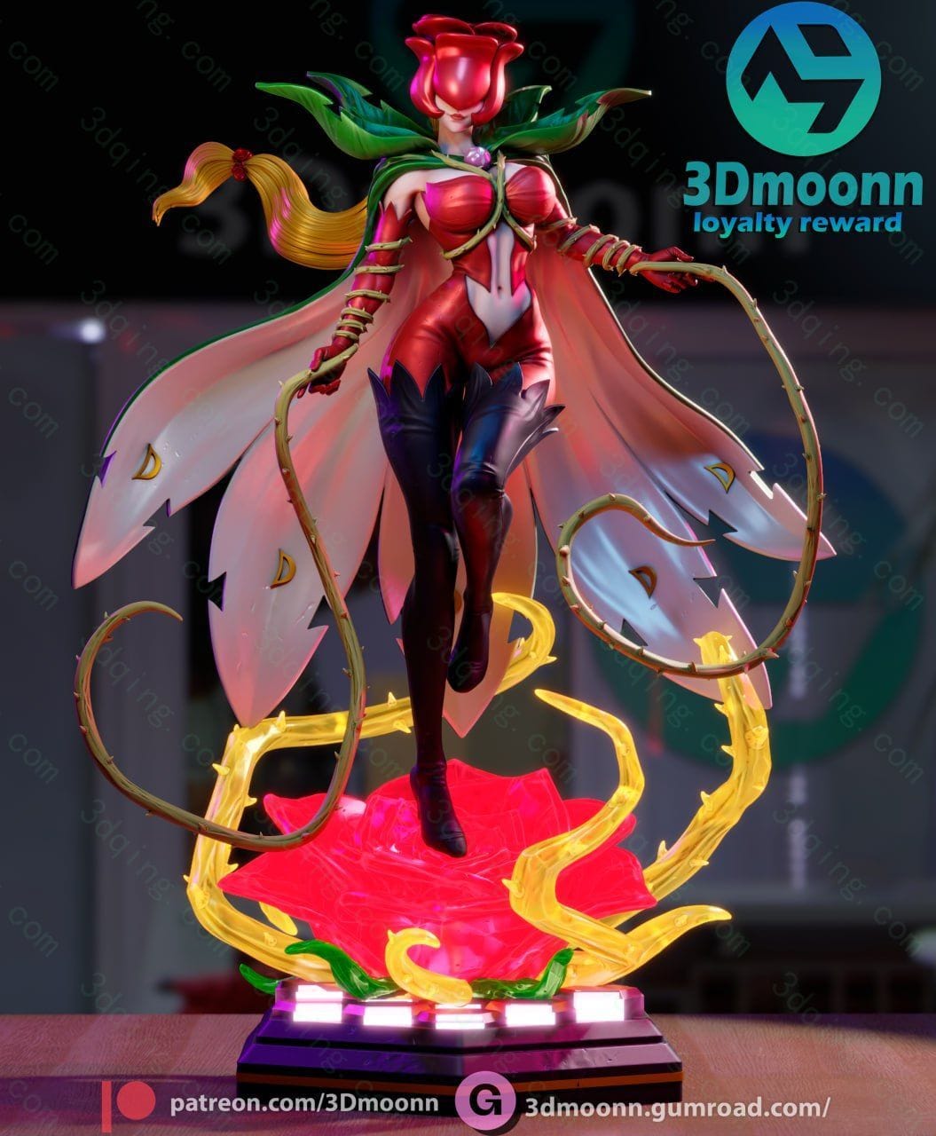 数码宝贝-蔷薇兽 – Digimon – Rosemon-3D青柠