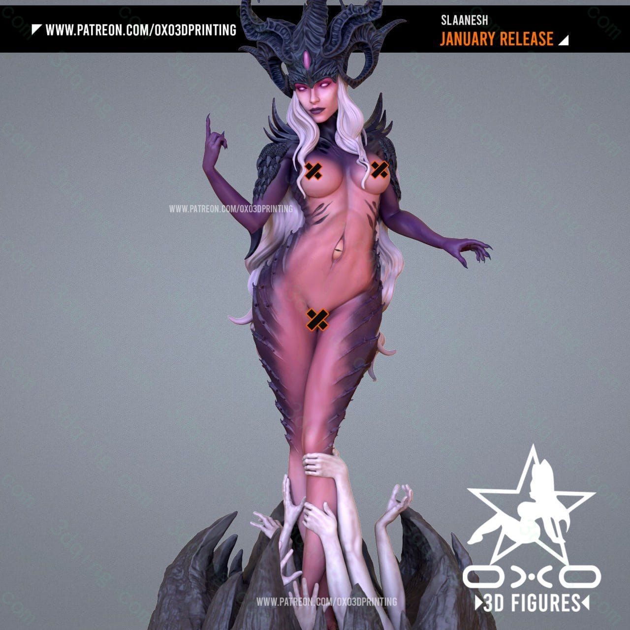 战锤40k-沙历士-Slaanesh-3D青柠