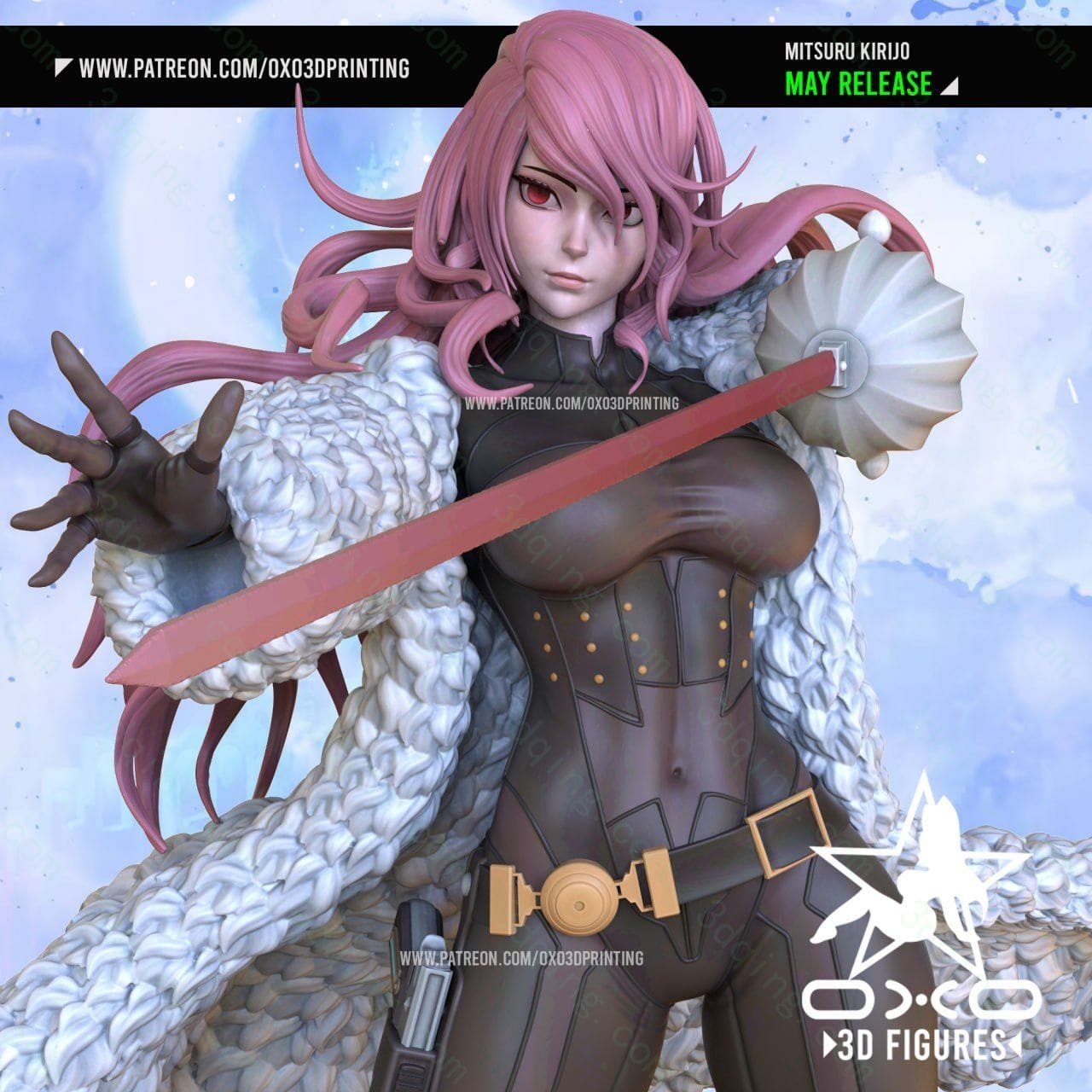 图片[3]-女神异闻录3-桐条美鹤-Mitsuru_Kirijo-3D青柠
