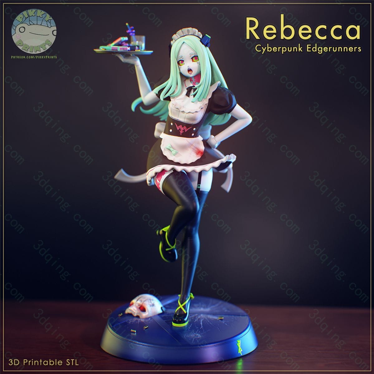 赛博朋克 瑞贝卡女仆-3D青柠