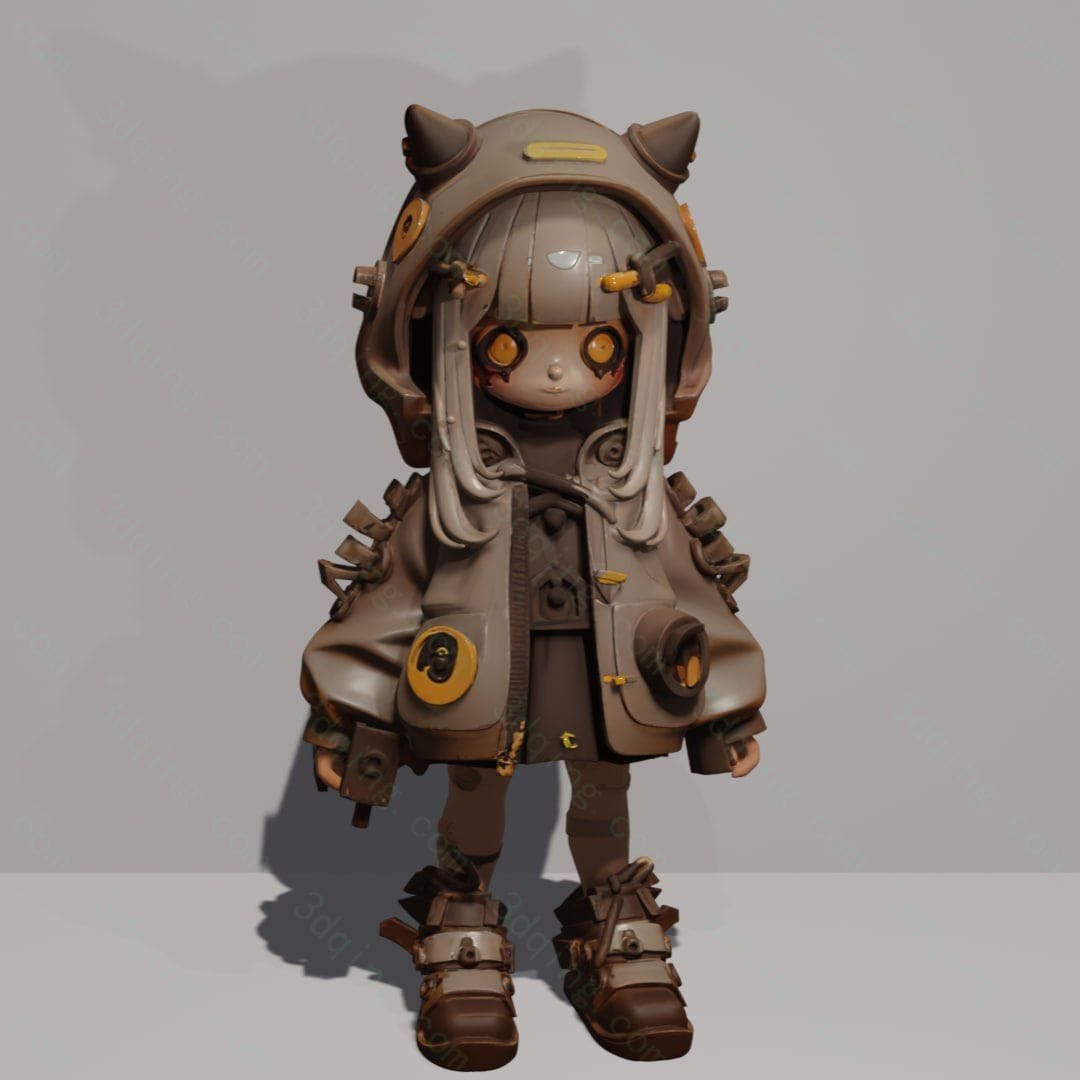 Q版少女-Chibi Urban girl-3D青柠