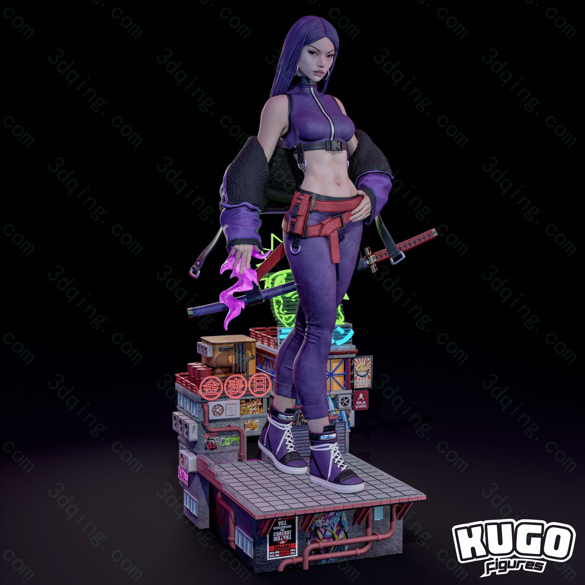 漫威宇宙-贝琪·布拉多克‌-Psylocke X-Men Marvel Rivals-3D青柠